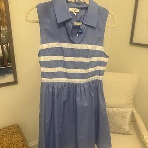 Blue and White Striped Dress